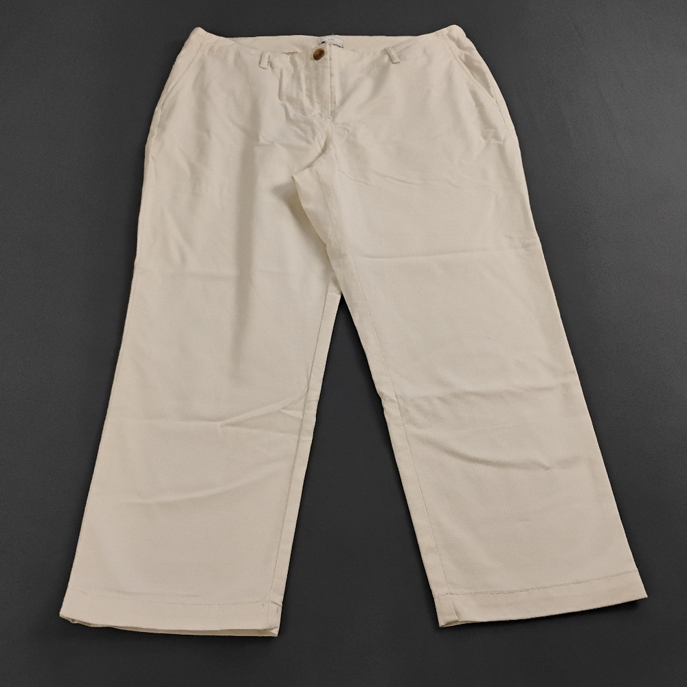 J.Jill  Cropped Pants Women's Size 12P Ivory Breathable Comfortably NEW $79